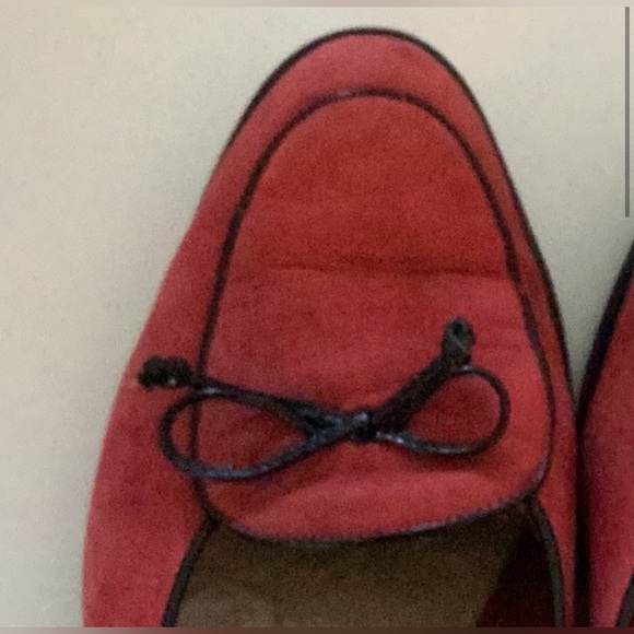 Size 7 Size 7 100% AUTHENTIC Salvatore Ferragamo Red Suede Slip On Loafers - Picture 3 of 11